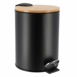 Accessoire Salle De Bain|TENDANCE Poubelle à pédale avec frein de chute Timeless Noir