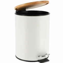 Accessoire Salle De Bain|TENDANCE Poubelle à pédale avec frein de chute Timeless he Blanc