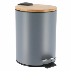 Accessoire Salle De Bain|TENDANCE Poubelle à pédale avec frein de chute Timeless e Gris