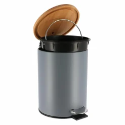 Accessoire Salle De Bain|TENDANCE Poubelle à pédale avec frein de chute Timeless e Gris