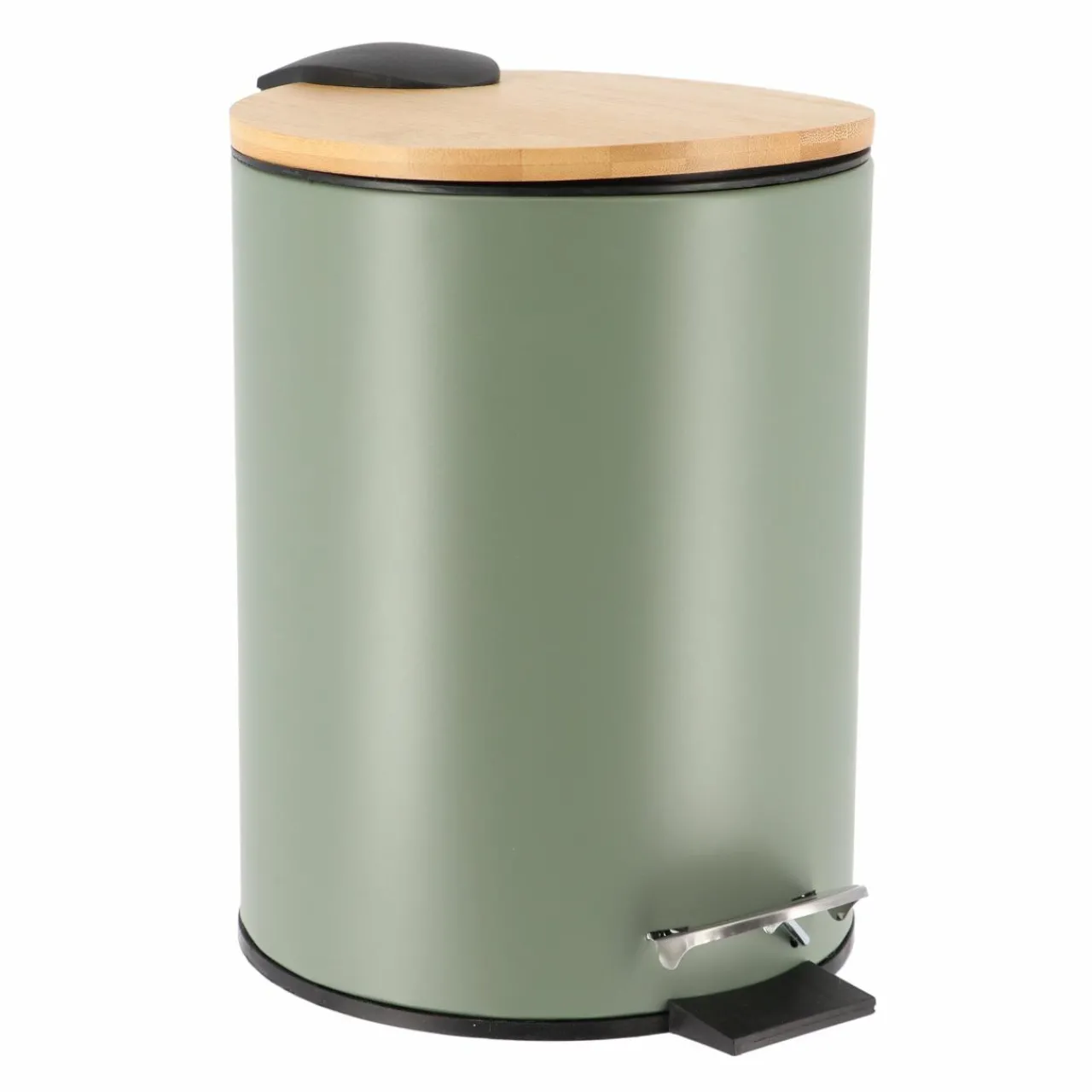Accessoire Salle De Bain|TENDANCE Poubelle à pédale avec frein de chute Timeless Kaki Vert kaki