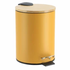 Accessoire Salle De Bain|TENDANCE Poubelle à pédale avec frein de chute Timeless Jaune moutarde