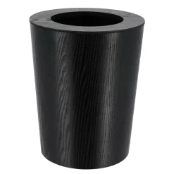 Accessoire Salle De Bain|TENDANCE Poubelle salle de bain façon bois Scandi Noir