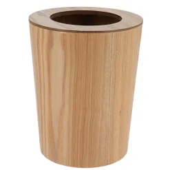 Accessoire Salle De Bain|TENDANCE Poubelle salle de bain façon chêne Scandi Beige