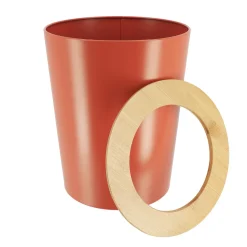 Accessoire Salle De Bain|TENDANCE Poubelle salle de bain 5L Purebamboo Terracotta