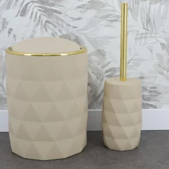 Accessoire Salle De Bain|TENDANCE Poubelle salle de bain 6L Rubby Beige