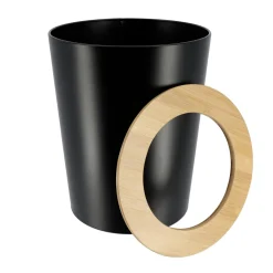 Accessoire Salle De Bain|TENDANCE Poubelle salle de bain 5L Purebamboo Noir