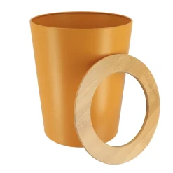 Accessoire Salle De Bain|TENDANCE Poubelle salle de bain 5L Purebamboo Jaune moutarde