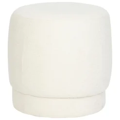 Pouf, Tabouret|Atmosphera, cru017dateur d'intu017drieur Pouf bouclette (D39 cm) Améa Blanc