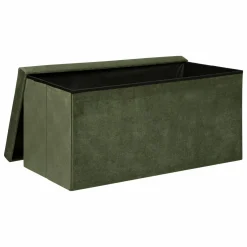 Pouf De Rangement|ATMOSPHERA Pouf de rangement double Lilou Vert kaki