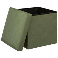 Pouf De Rangement|ATMOSPHERA Pouf de rangement (H38 cm) Lilou Vert kaki