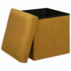 Pouf De Rangement|ATMOSPHERA Pouf de rangement (H38 cm) Lilou Jaune moutarde