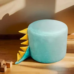 Petit Meuble Enfant|EMINZA Pouf enfant (H25 cm) Dino Vert
