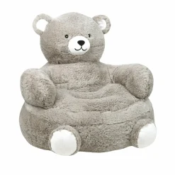 Petit Meuble Enfant|STOF Pouf peluche ours enfant (H45 cm) Leo Gris