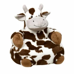 Petit Meuble Enfant|STOF Pouf peluche vache enfant (H45 cm) Lise Marron
