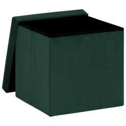 Pouf De Rangement|ATMOSPHERA Pouf pliable simple velours ( 38 x 38 cm) Tess Vert