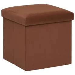 Pouf De Rangement|ATMOSPHERA Pouf pliable simple velours ( 38 x 38 cm) Tess Ambre