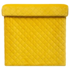 Pouf De Rangement|ATMOSPHERA Pouf pliant Velours Jack Jaune