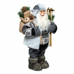 Père Noël, Animaux Et Personnage|Feeric Lights & Christmas Père Noël déco Traditionnel (H60 cm) Arnold Gris