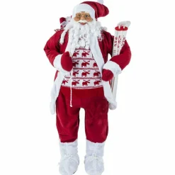 Personnage, Objet Grand Format|Père Noël, Animaux Et Personnage|Feeric Lights & Christmas Père Noël déco Traditionnel (H123 cm) Donatien Rouge