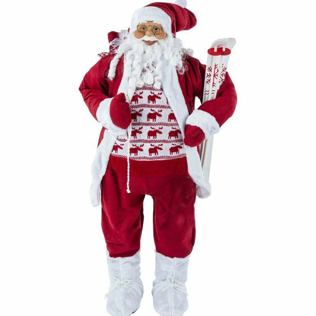 Personnage, Objet Grand Format|Père Noël, Animaux Et Personnage|Feeric Lights & Christmas Père Noël déco Traditionnel (H123 cm) Donatien Rouge