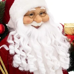 Personnage, Objet Grand Format|Père Noël, Animaux Et Personnage|Feeric Lights & Christmas Père Noël déco traditionnel (H124 cm) Velours Rouge