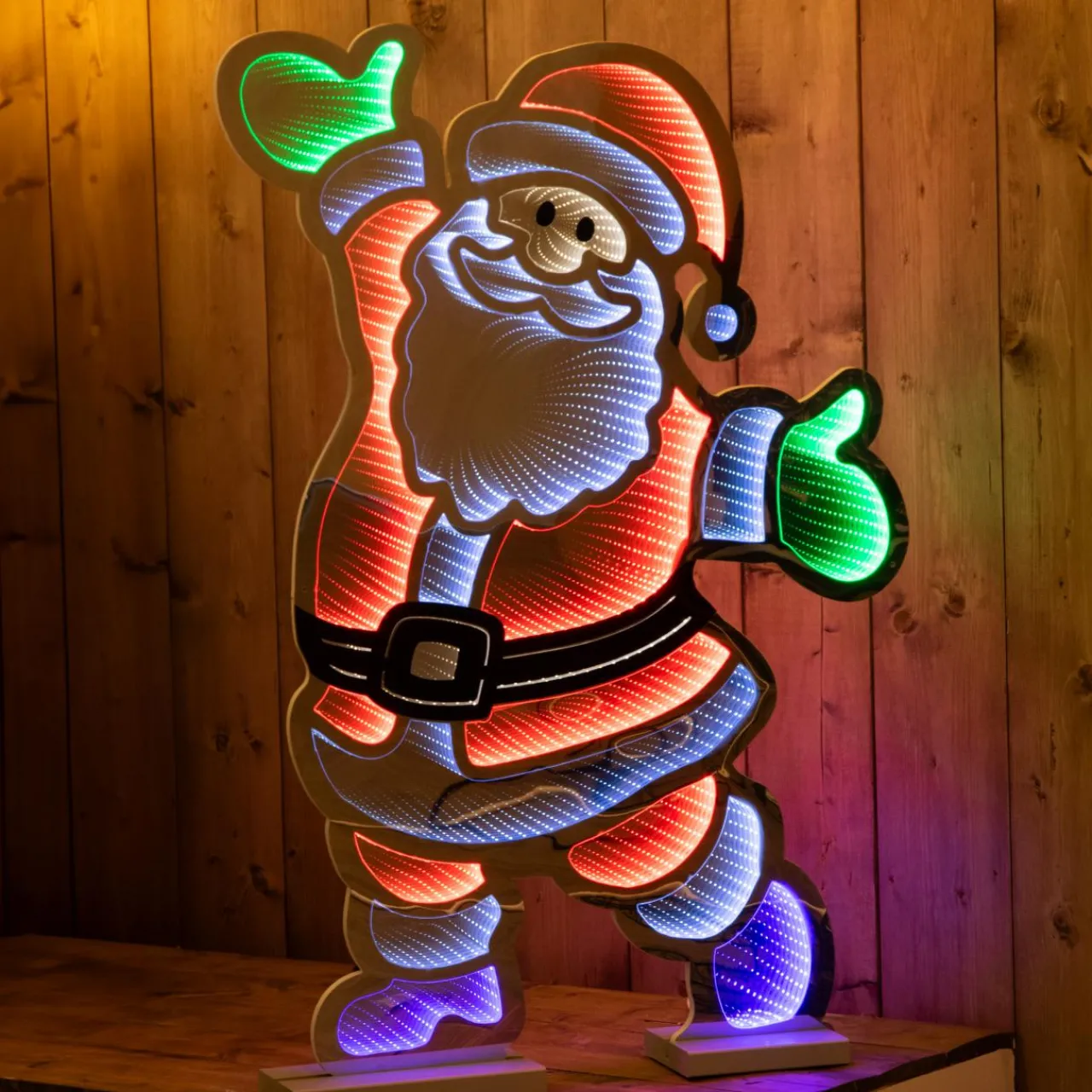 Père Noël, Animaux Et Personnage|Déco Et Objet De Noël|KAEMINGK Père Noël lumineux 438 LED (H60 cm) Infinity Blanc froid et Multicolore