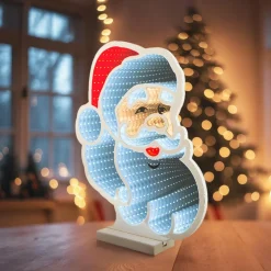Déco Et Objet De Noël|KAEMINGK Père Noël lumineux 192 LED (H30 cm) Infinity Blanc froid/ Multicolore