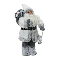Père Noël, Animaux Et Personnage|KAEMINGK Père Noël traditionnel (H45 cm) Emile Neige d'hiver Gris