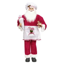 Personnage, Objet Grand Format|Père Noël, Animaux Et Personnage|JJA Père Noël traditionnel (H120 cm) Gautier le cuisinier Rouge
