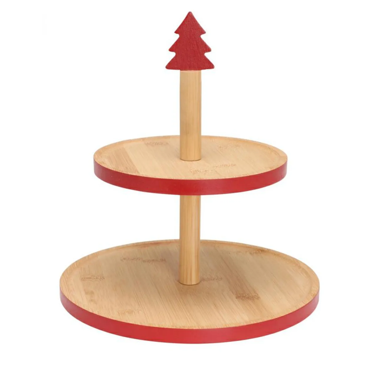 Vaisselle De Noël|KOOPMAN Présentoir à gâteaux (H26 cm) Les Alpes Rouge Naturel