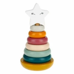 Jouet, Cadeau De Naissance|OSTARIA Pyramide à empiler bois Stella Multicolore