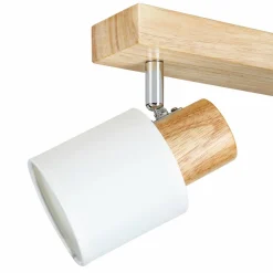 Applique|OSTARIA Rampe de spot 2 abat-jours (L37,5 cm) Tissu he Blanc