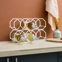 Range Bouteilles|EMINZA Range-bouteilles métal pliable (H22 cm) Elio Blanc