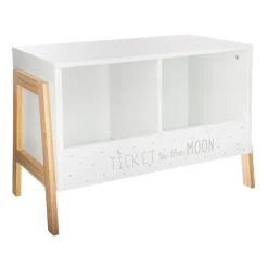 Petit Meuble Enfant|ATMOSPHERA Rangement enfant casier double (H40 cm) Ecriture Blanc