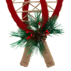 Décoration De Sapin|JJA Raquette à suspendre en bois (H19 cm) Chamonix Rouge