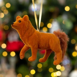 Décoration De Sapin|KAEMINGK Renard de Noël à suspendre (H7 cm) Milou Marron