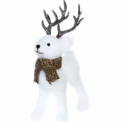 Déco De Table|Père Noël, Animaux Et Personnage|Feeric Lights & Christmas Renne de Noël (H19 cm) Adrian Blanc