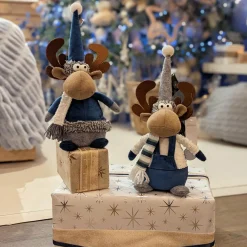 Père Noël, Animaux Et Personnage|KAEMINGK Renne de Noël (H30 cm) Gaby en Bleu