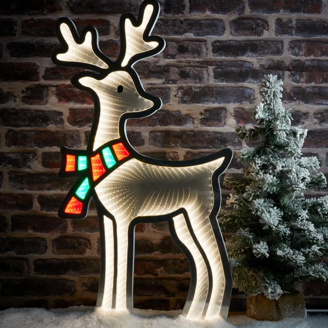 Père Noël, Animaux Et Personnage|Déco Et Objet De Noël|KAEMINGK Renne lumineux 363 LED (H85 cm) Infinity Blanc froid et Multicolore