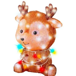 Père Noël, Animaux Et Personnage|Déco Et Objet Lumineux|EMINZA Renne lumineux 72 LED (H38 cm) Baby Coco Multicolore