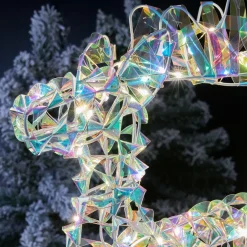 Père Noël, Animaux Et Personnage|Déco Et Objet Lumineux|KAEMINGK Renne lumineux à piles 50 LED (H50 cm) Ice Blanc froid Blanc irisé