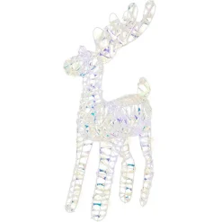 Père Noël, Animaux Et Personnage|Déco Et Objet Lumineux|KAEMINGK Renne lumineux à piles 50 LED (H50 cm) Ice Blanc froid Blanc irisé