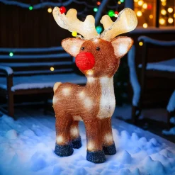 Déco Et Objet Lumineux|EMINZA Renne lumineux solaire 48 LED (H47 cm) Dewey Blanc froid Multicolore