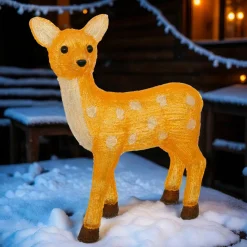 Déco Et Objet Lumineux|FEERIC LIGHTS Renne lumineux solaire 50 LED (H48 cm) Biche Blanc froid