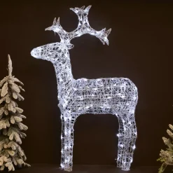 Personnage, Objet Grand Format|Père Noël, Animaux Et Personnage|EMINZA Renne lumineux souple 120 LED (H110 cm) Skoll Blanc froid