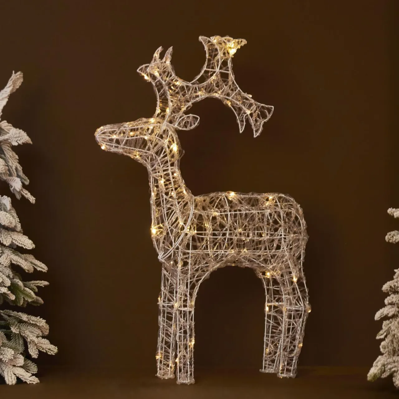 Personnage, Objet Grand Format|Père Noël, Animaux Et Personnage|EMINZA Renne lumineux souple 80 LED (H89 cm) Skoll Blanc chaud