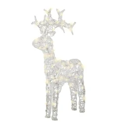 Personnage, Objet Grand Format|Père Noël, Animaux Et Personnage|EMINZA Renne lumineux souple 80 LED (H89 cm) Skoll Blanc chaud