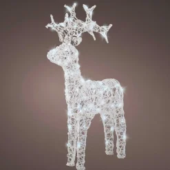 Personnage, Objet Grand Format|Père Noël, Animaux Et Personnage|EMINZA Renne lumineux souple 80 LED (H89 cm) Skoll Blanc froid