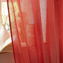 Rideau|EMINZA Rideau ajustable bouclette (140 x max 300 cm) Eliott Terracotta